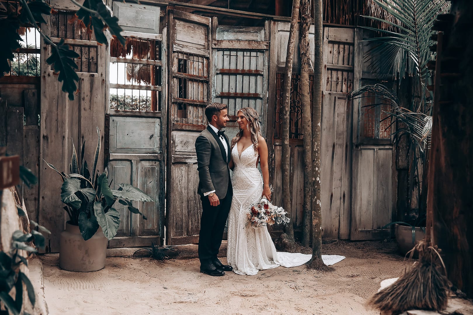 Boho Elopement At Papaya Playa In Tulum With A Romantic Beachfront Ceremony At Sunset 052